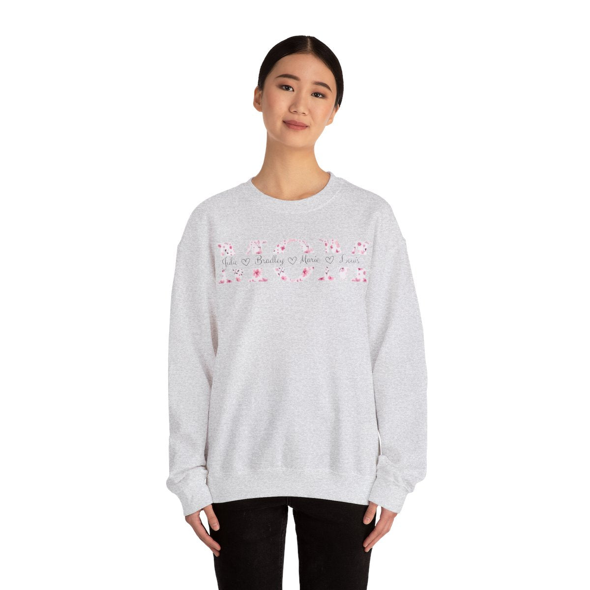 Personalized Mom Sweatshirt with Kids' Names, Custom Cozy Pullover for Mother's Day Gift