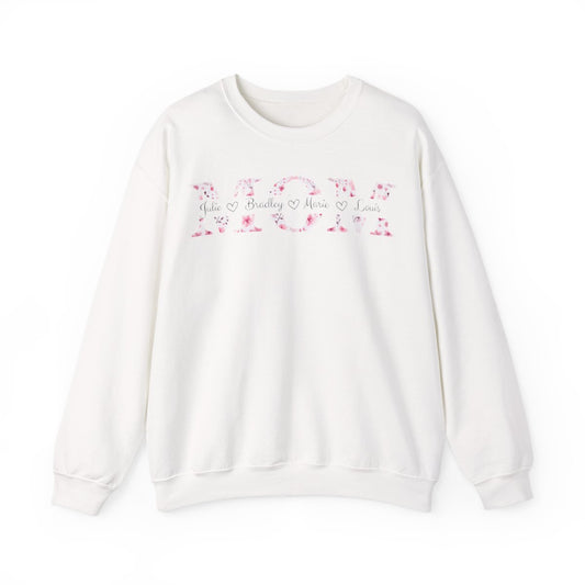 Personalized Mom Sweatshirt with Kids' Names, Custom Cozy Pullover for Mother's Day Gift