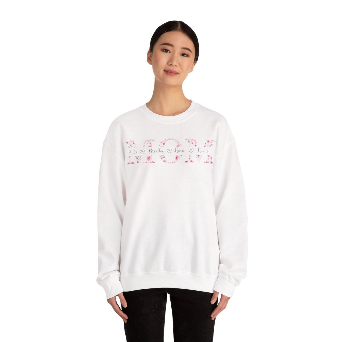 Personalized Mom Sweatshirt with Kids' Names, Custom Cozy Pullover for Mother's Day Gift