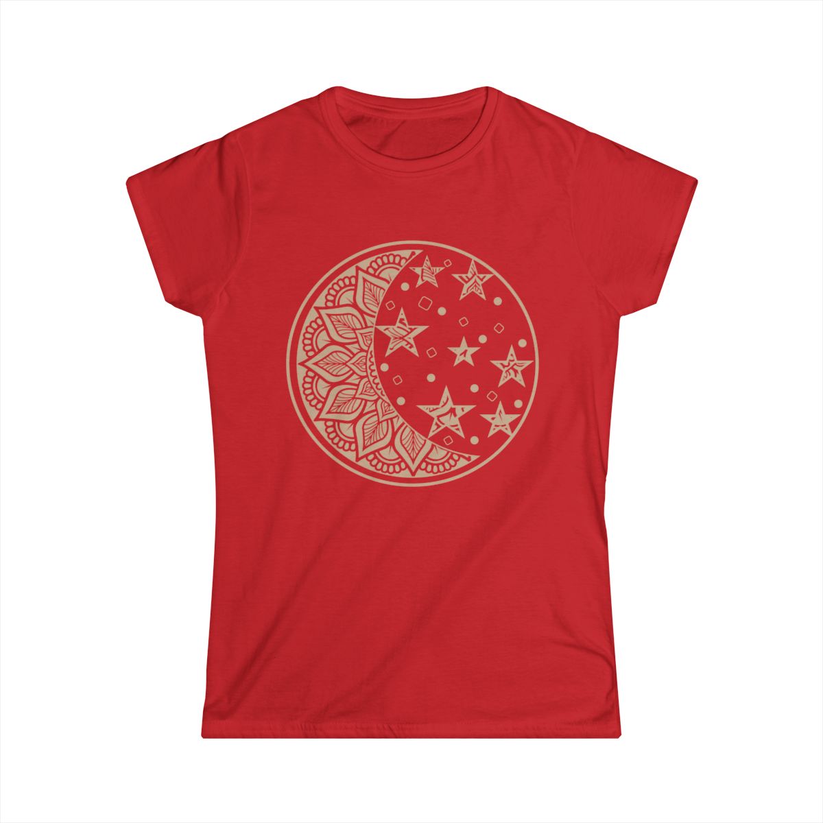 Celestial Moon Women's Softstyle Tee, Comfortable Cotton Graphic Tee for Everyday Wear, Perfect Gift for Astrology Lovers